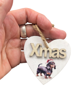 Holzherz weiß Xmas